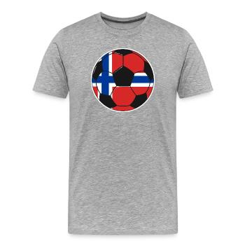 Fußballverein Norwegen - Männer Premium Bio T-Shirt - Grau meliert - Vorne - Damien (186cm)