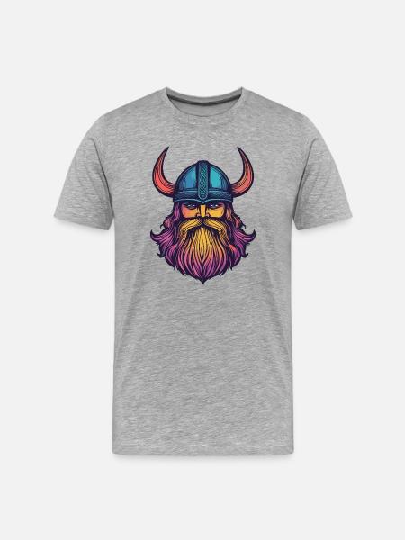 Viking Helmet - Men's Premium Organic T-Shirt - heather grey