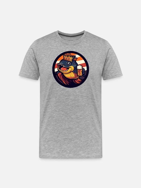 Piranha Fish Beer Funny - Men's Premium Organic T-Shirt - heather grey