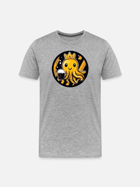 Bière méduse drôle - T-shirt bio Premium Homme - gris chiné