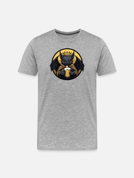 Fledermaus Bier Lustig - Männer Premium Bio T-Shirt - Grau meliert