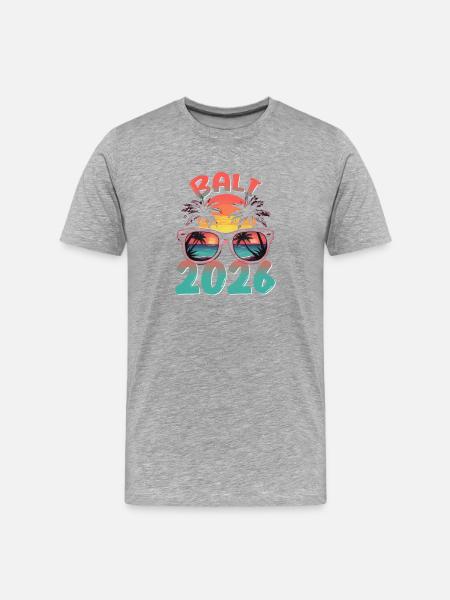 Bali 2026 - Männer Premium Bio T-Shirt - Grau meliert