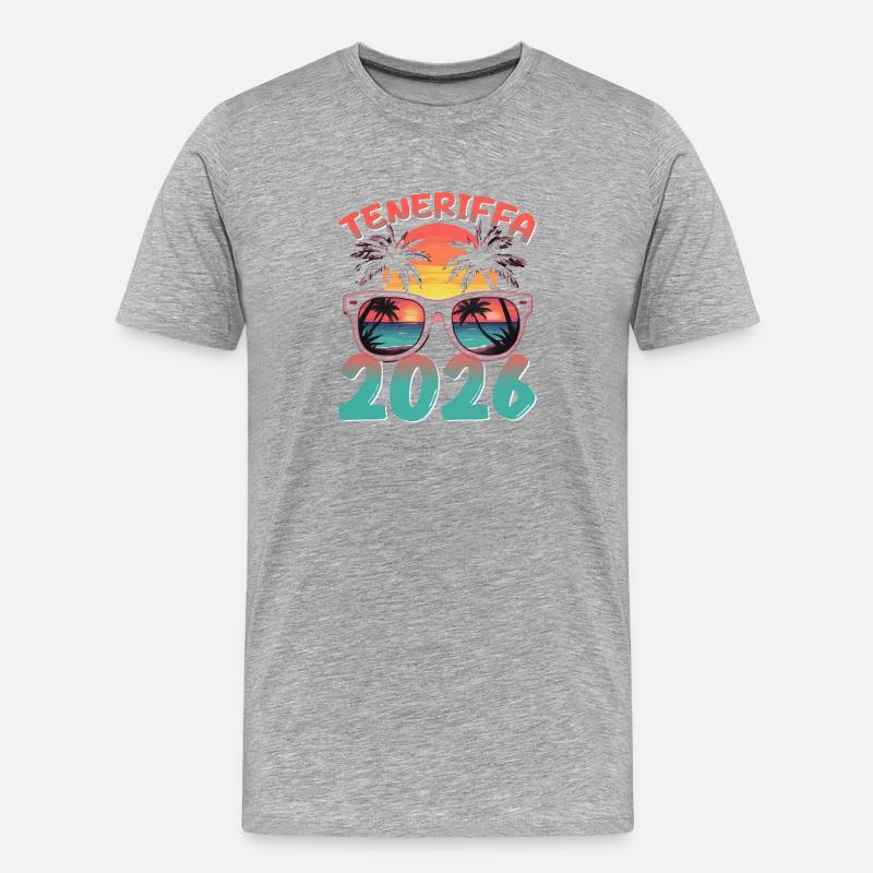 Teneriffa 2026 - Männer Premium Bio T-Shirt - Grau meliert