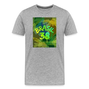 Brasil 38 Neon Brush - Men's Premium Organic T-Shirt - heather grey - Front - Damien (186cm)