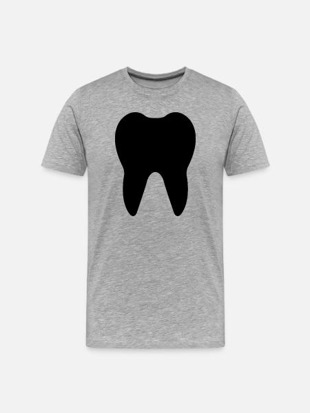 Zahnzähne - Männer Premium Bio T-Shirt - Grau meliert