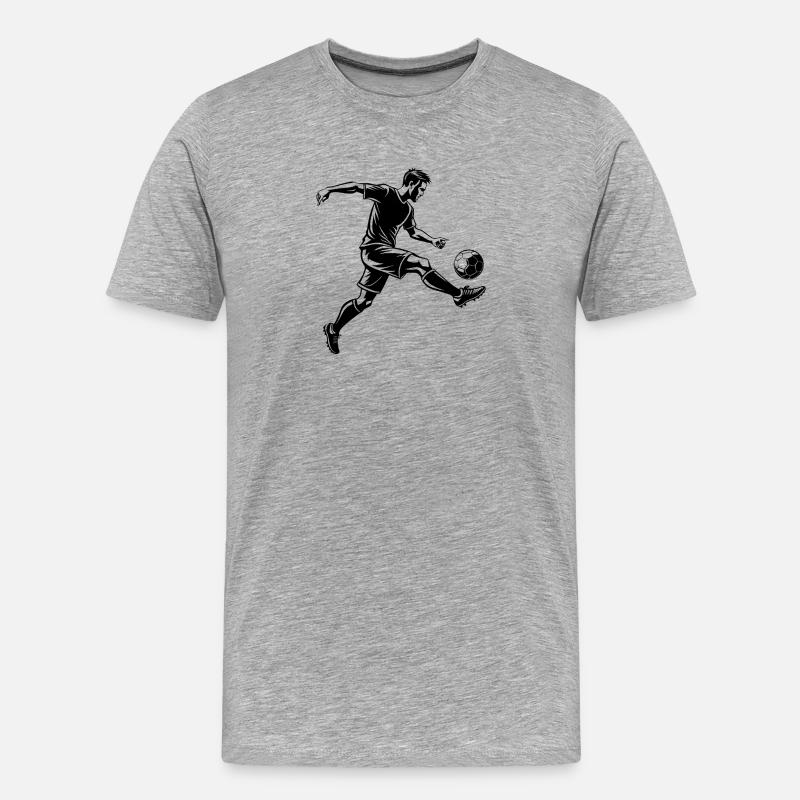 Fußballspieler - Männer Premium Bio T-Shirt - Grau meliert