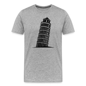 Schiefer Turm von Pisa - Männer Premium Bio T-Shirt - Grau meliert - Vorne - Damien (186cm)