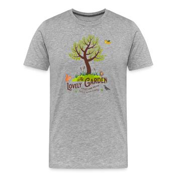 geliebter Garten Gartenfreude Familie Tiere Natur - Männer Premium Bio T-Shirt - Grau meliert - Vorne - Damien (186cm)