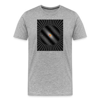 Sonnenrad Spirale Neon Zentrum - Männer Premium Bio T-Shirt - Grau meliert - Vorne - Damien (186cm)