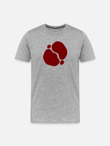 Red Organic Shapes Transparent Design - Men's Premium Organic T-Shirt - heather grey
