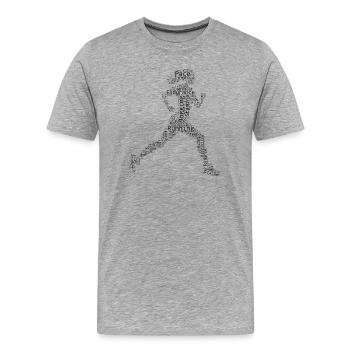Geschenkidee für eine Running mit Running - Männer Premium Bio T-Shirt - Grau meliert - Vorne - Damien (186cm)