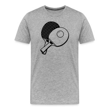 Tennis de table - T-shirt bio Premium Homme - gris chiné - Devant - Damien (186cm)