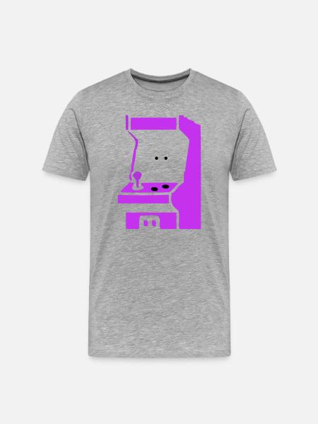 Arcade Silhouette Slot Machine - Men's Premium Organic T-Shirt - heather grey