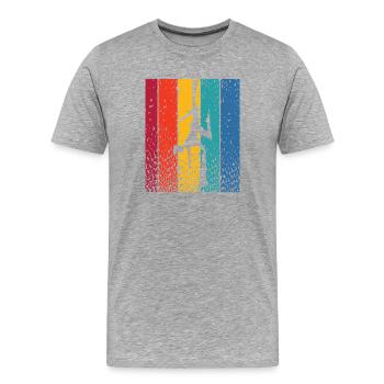 Tissu vertical Acrobaties aériennes vintage Soie aérienne - T-shirt bio Premium Homme - gris chiné - Devant - Damien (186cm)