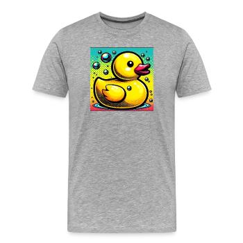Ente Ente Ente Ente Ente - Männer Premium Bio T-Shirt - Grau meliert - Vorne - Damien (186cm)