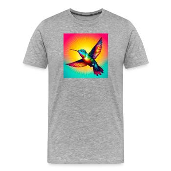hummingbird - Men's Premium Organic T-Shirt - heather grey - Front - Damien (186cm)