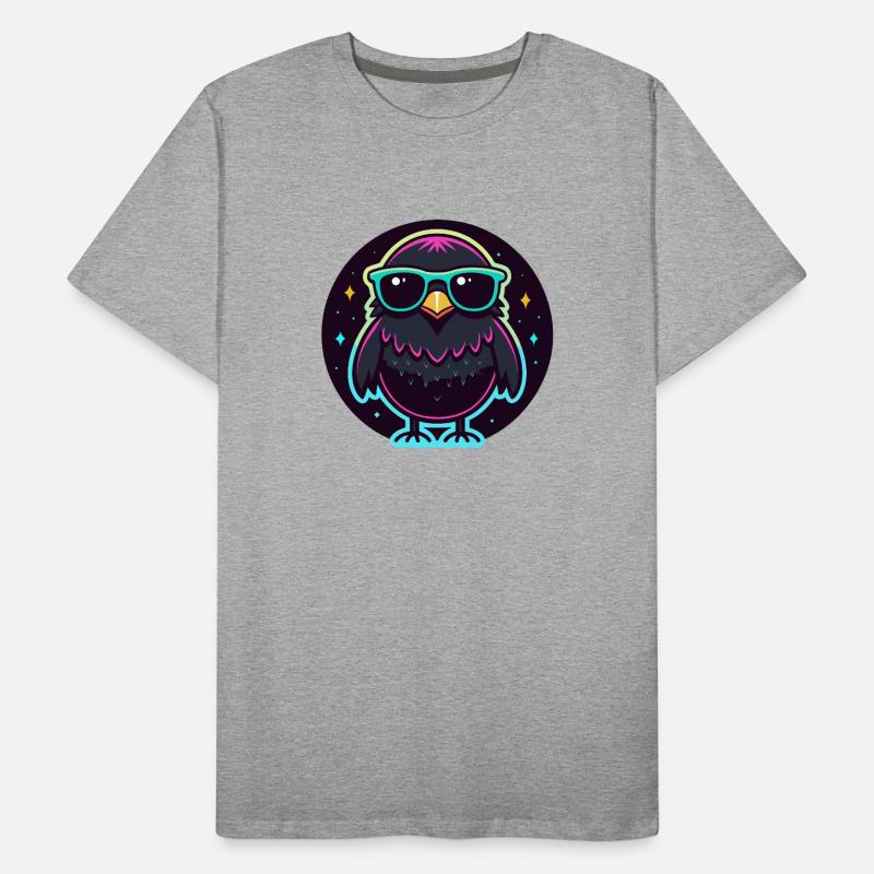 Neonschwarze Eule – auffällige Brille Männer Premium Bio T-Shirt