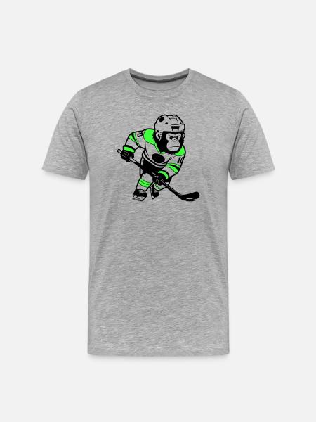 ijshockey gorilla - Men's Premium Organic T-Shirt - heather grey
