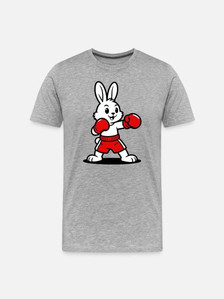 Hasenboxen - Männer Premium Bio T-Shirt - Grau meliert