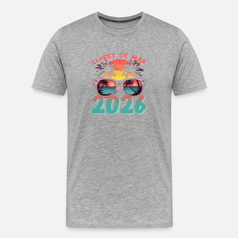 Lloret De Mar 2026 - Männer Premium Bio T-Shirt - Grau meliert
