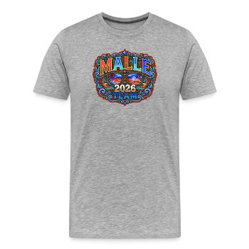 Malle 2026 Mallorca Holidays - Men's Premium Organic T-Shirt - heather grey - Front - Damien (186cm)