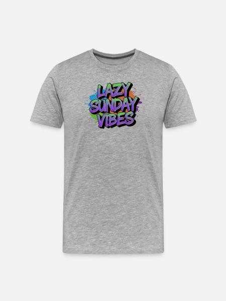 Lazy Sunday Vibes Graffiti - Männer Premium Bio T-Shirt - Grau meliert