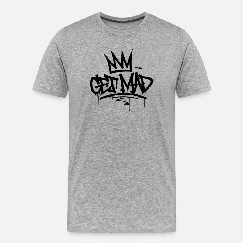 Gamma Crown Graffiti-Logo Werde wütend - Männer Premium Bio T-Shirt - Grau meliert