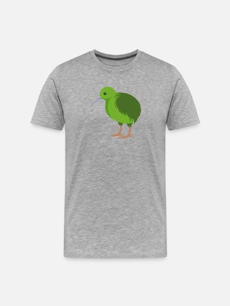 Kiwi-Vogel - Männer Premium Bio T-Shirt - Grau meliert