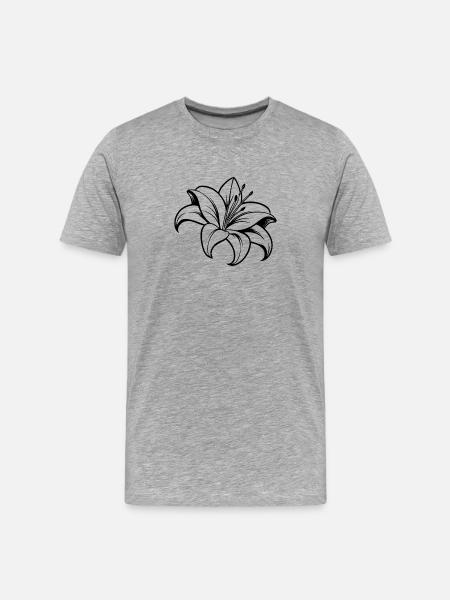 Lily Flower - Men's Premium Organic T-Shirt - heather grey