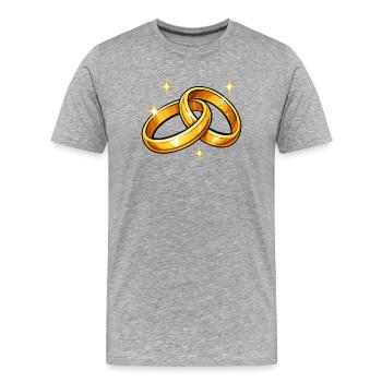 Eheringe Goldringe - Männer Premium Bio T-Shirt - Grau meliert - Vorne - Damien (186cm)