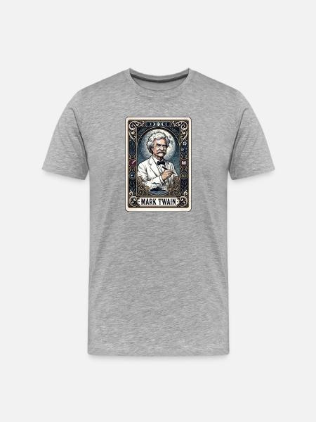 Tarot Card by Mark Twain - Men's Premium Organic T-Shirt - heather grey