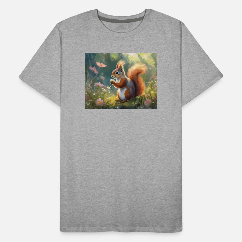 Eichhörnchen im Blumengarten Männer Premium Bio T-Shirt