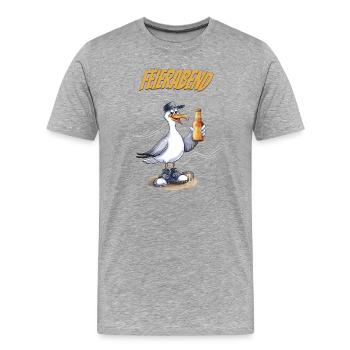 Feierabend Möwe Bierlustiger Spruch - Männer Premium Bio T-Shirt - Grau meliert - Vorne - Damien (186cm)