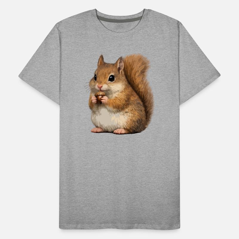 Eichhörnchen mit Eichel Männer Premium Bio T-Shirt