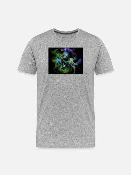 Kosmische Rauchnebelkugel - Männer Premium Bio T-Shirt - Grau meliert
