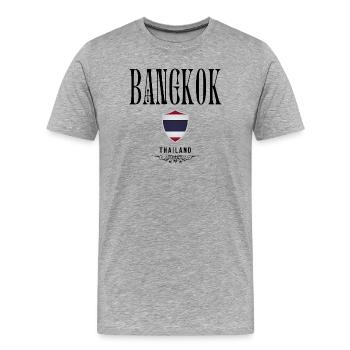Souvenir Bangkok, elegant design Bangkok - Men's Premium Organic T-Shirt - heather grey - Front - Damien (186cm)