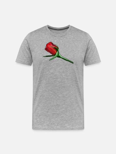 Red Rose on Black Painterly - Men's Premium Organic T-Shirt - heather grey