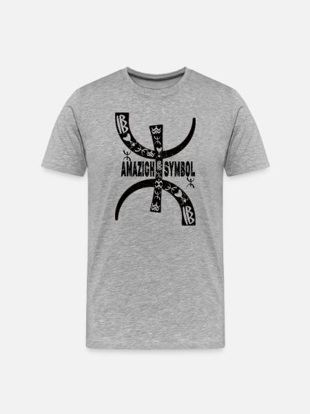 Amazigh-Symbol minimalistisches Tifinagh-Design. - Männer Premium Bio T-Shirt - Grau meliert