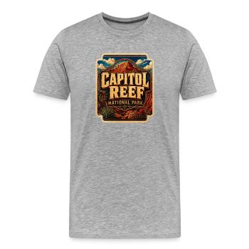 Capitol Reef National Park - Männer Premium Bio T-Shirt - Grau meliert - Vorne - Damien (186cm)