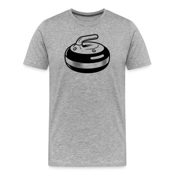 Curling Stone - Männer Premium Bio T-Shirt - Grau meliert - Vorne - Damien (186cm)
