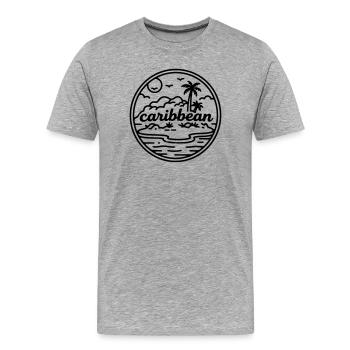 Îles des Caraïbes - T-shirt bio Premium Homme - gris chiné - Devant - Damien (186cm)