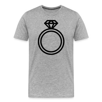 Ring - Männer Premium Bio T-Shirt - Grau meliert - Vorne - Damien (186cm)