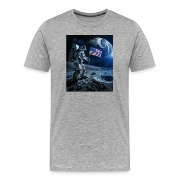 Astronaut - Männer Premium Bio T-Shirt - Grau meliert - Vorne - Damien (186cm)