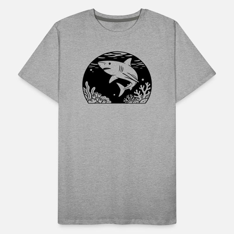 Requin avec corail T-shirt bio Premium Homme
