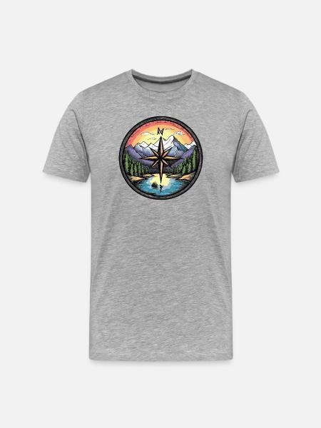 Compass Travel - Men's Premium Organic T-Shirt - heather grey