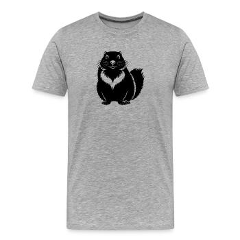 Murmeltier - Männer Premium Bio T-Shirt - Grau meliert - Vorne - Damien (186cm)