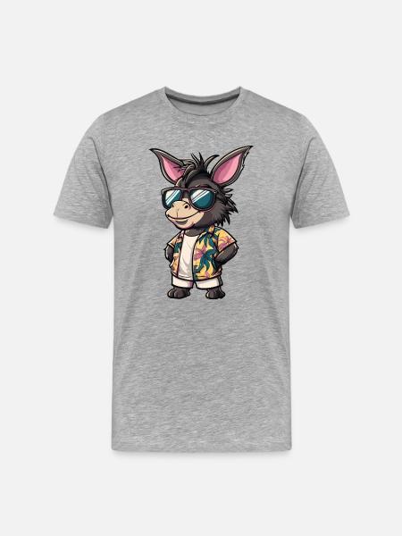 Donkey Comic Vacation - Men's Premium Organic T-Shirt - heather grey