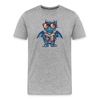 Dragon Comic Holiday - T-shirt bio Premium Homme - gris chiné - Devant - Damien (186cm)