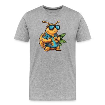 Vacances de la bande dessinée Snail - T-shirt bio Premium Homme - gris chiné - Devant - Damien (186cm)