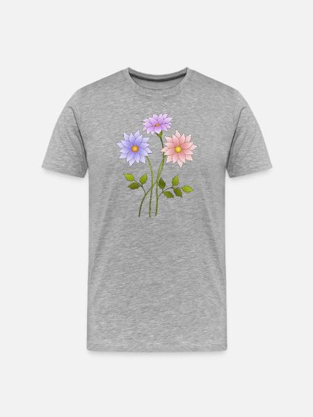 Fleur - T-shirt bio Premium Homme - gris chiné